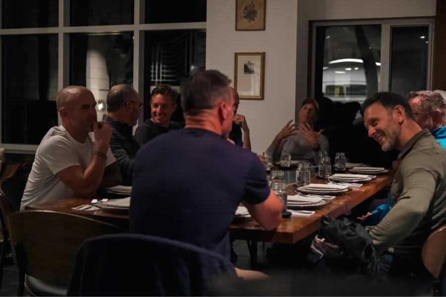 Cohort 1 sharing a meal around the table